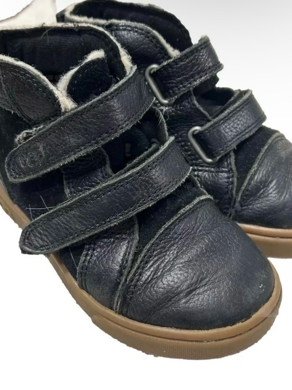 UGG Rennon II Style Boots Toddler Size 9 Leather Black Hightop